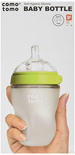 Детска бутилка Comotomo Natural Feel, в една Зелена опаковка, 250 мл (8 унция)