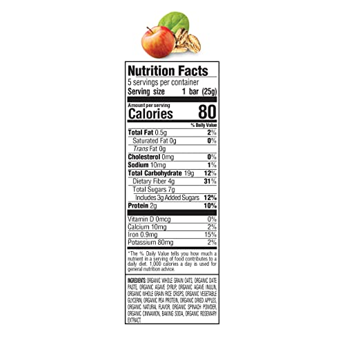 Овесени Блокчета HAPPYTOT Organics с леко съдържание на фибри и протеини, Органични закуска за деца, Ябълка и Спанак 5 порции