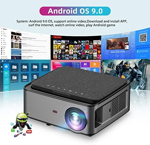 SDFGH Ga828 на цял екран за проектор 1920x 1080p Projetor WiFi Android 9,0 Видеобумерный led 3D домашно кино (цвят: версията за Android)