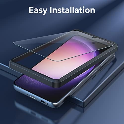 LK 2 опаковки за Samsung Galaxy S23 Защитно фолио за екрана и 2 опаковки за обектива на камерата [Инструмент за изравняване] Устойчив на