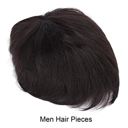 Кратък перука Jiawu, удължаване на коса, черни кичура от косопад за мъже