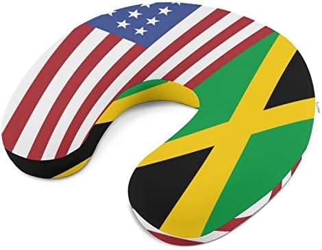 Фиаг САЩ Флаг Ямайка Пътна Възглавница За Шията от Пяна С Памет Ефект на облегалката за глава за Полет Поддръжка на Сън, за