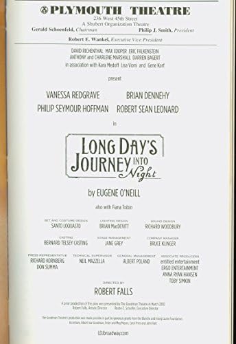 Пътуване на дълги дни на нощ + Бродвейская плакат + на Филип Сиймор Хофман, Робърт Шон Ленърд, Брайън Деннехи, Ванеса Редгрейв