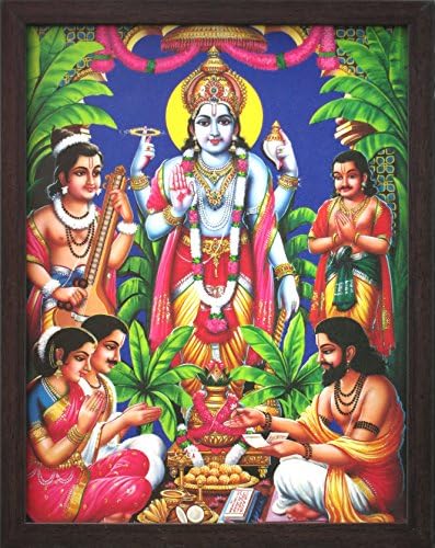 Последователите на магазина занаяти, тези, които Господ Вишну и Нараду, Плакатная картина в Рамка, Трябва да се използва в индуски религиозни