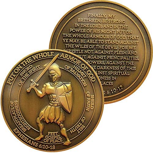 Бронята на Бог, Обемна опаковка от 3 монети Религиозни повикване Силен войн, Инструмент за запаметяване на Текстове за изучаване на Библията