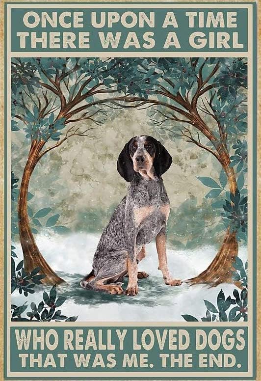 Изящна Метална Плакатная Дъска Bluetick Coonhound Rose Момиче Наистина Обича Кучета Плакат на Стенно Изкуство, Начало Декор Ретро Стенен Начало