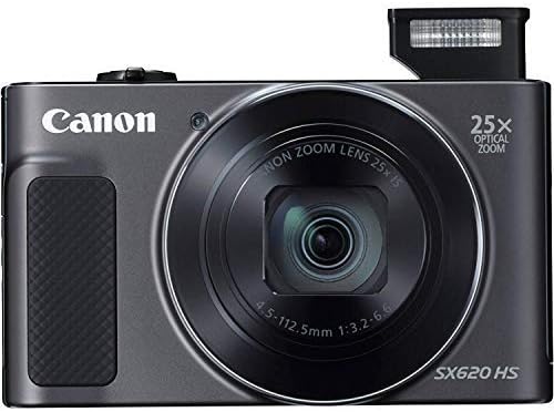 Цифров фотоапарат Canon PowerShot SX620 HS (черен) заедно с 16 GB, луксозен комплект аксесоари и комплект за почистване