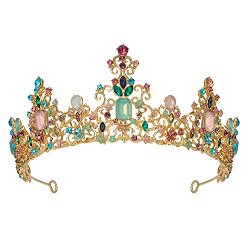 SWEETV Queen Crown за жени - Сватбени Диадеми и Короната са в бароков стил, Украсени със Скъпоценни Камъни Костюмная Диадема,