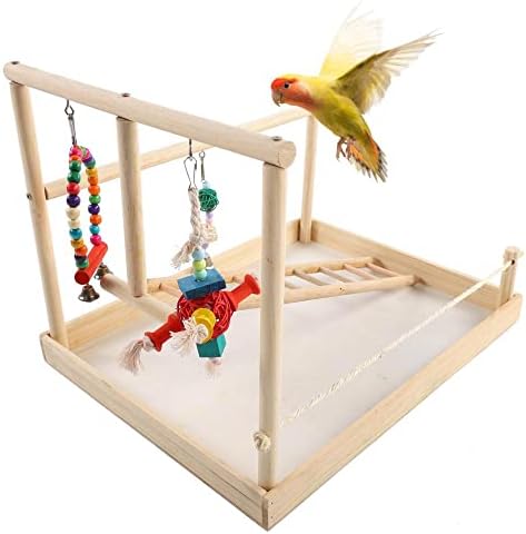 Ultimate Bird Play Gym - Клетка за гимнастика в Джунглата за Папагали-игрален Комплект Дървени Жердочка за птици | Тренировочная станция за