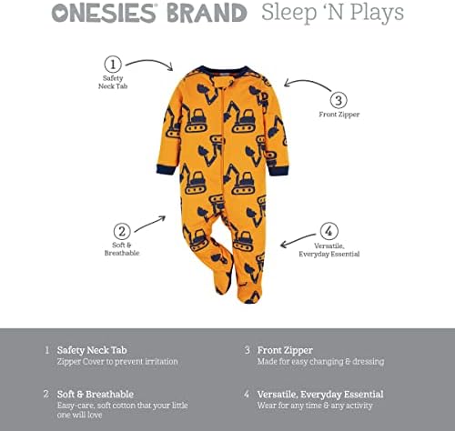 Маркови тела за най-малките момчета в 4 опаковки Sleep 'N Play Footies