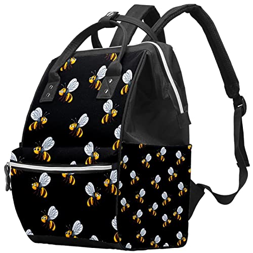 Раница-чанта за Памперси с шарени Мультяшного Bumblebee LORVIES, Многофункционална Раница За пътуване с Голям Капацитет