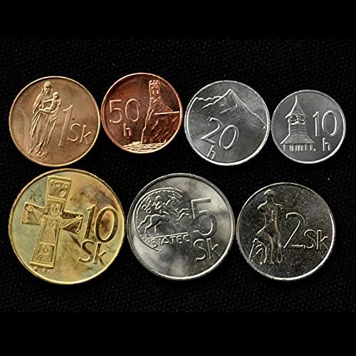 Словашка монета 7 комплекти 10 Хелле-10 Крони Пълен набор от чуждестранни монети