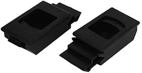 Капаче за кабинет X-DREE Пластмасова Вътрешна правоъгълна форма, черен, 2 бр (Габинет от пластмаса, вътрешна украса tirador, правоъгълна