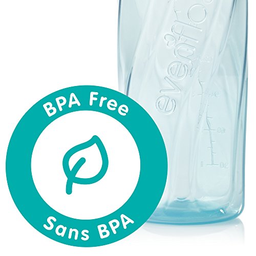 Класически пластмасови бутилки Evenflo за хранене със стандартно гърло и за бебета и новородени - Тюркоазени /Зелени /сини, 8 унции (опаковка