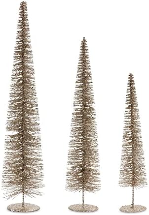 Коледно дърво Melrose 87413, Комплект от 3 броя, Височина 24 инча, Пластмаса