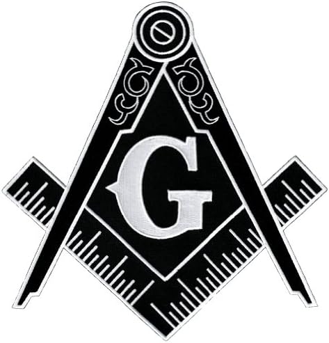 Масонски Лого, Голяма Черна Нашивка, Бродирани Желязо На Эмблеме Масони, Квадратен Компас