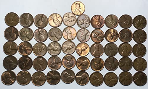 1959 P Lincoln Memorial Cent Penny Roll 50 Монети Продавачът Пени В Необращенном Формата На