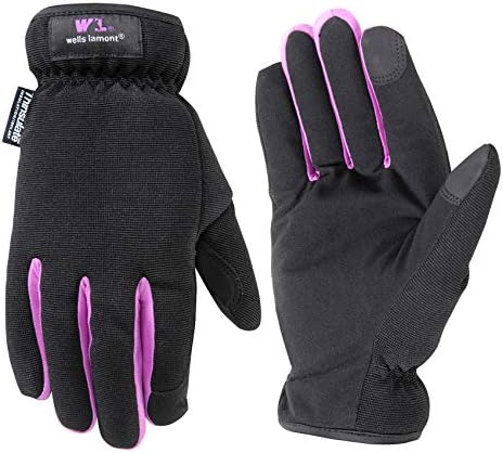 Дамски зимни ръкавици Hi-Dexterity, 40-граммовый топлоизолация, Дланта е от изкуствена кожа, Големи (Wells Lamont 7770L), черни