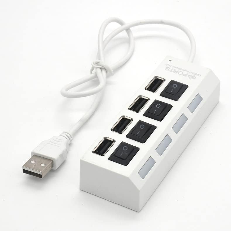 4-Портов хъб USB 2.0 с Независима led превключвател на захранване (HB-4) Черно