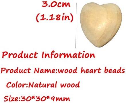 10 бр. Естествени 30 мм Непълни Дървени Мъниста във формата на Сърца с Дупки, Екологично Чисти Дървени Материали за Бродерия, Аксесоари