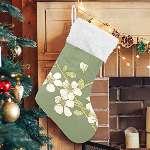 Коледни Чорапи ALAZA Cherry Blossom, Класически Персонални Декорации за Отглеждане в Голям Размер за Семейни Тържества, декорация за