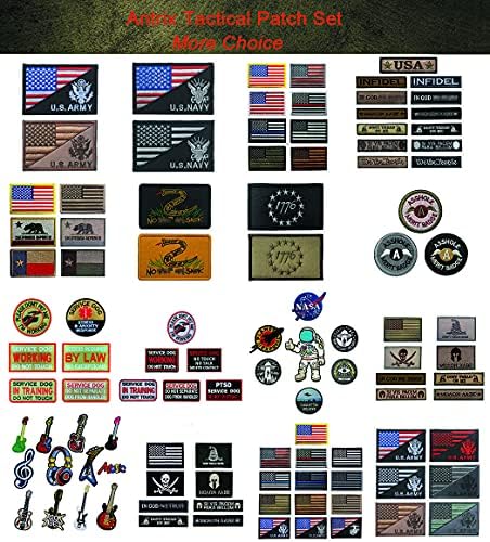 Antrix 6 бр. Тактически Флаг на САЩ/Емблемата на Американската Армия, Нашивка с плетене на една кука и линия, Американски Флаг с