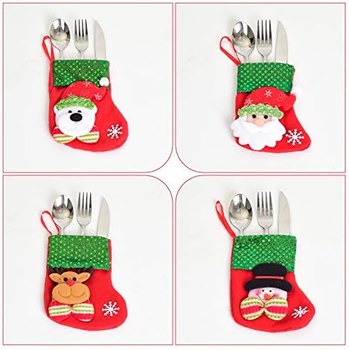 DearHouse12pcs Мини Коледни Чорапи, 6 3D Коледни Чорапи, Украси за Коледната Елха, Украса - Дядо Коледа, Снежен човек, Елен, Подарък