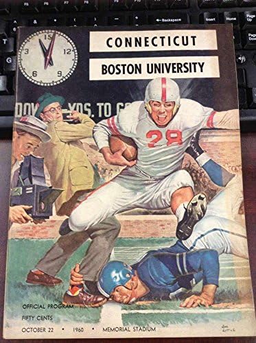 1960 Кънектикът - Бостън U Реколта Футболна програма L12040