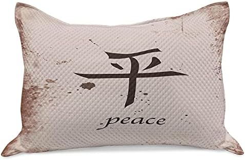 Калъфка за възглавница от Вязаного юрган с лунен шарките на Канджи, Ръждясали Гранжевый дизайн, Дума на Света, Написано от китайски букви,