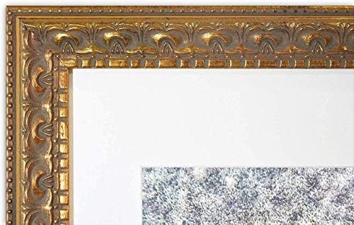 Golden State Art, рамка за снимка 11x14 с бял мат за снимки с размер 8x10 и естествен стъкло за стенен дисплей - Класически дизайн за дома