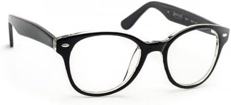 VS EYEWEAR Очила за четене от истинско стъкло с прозрачни лещи от истинско стъкло в пластмасова рамка, за Genius G511