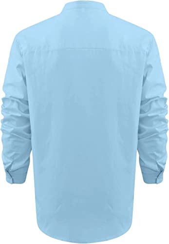 Maiyifu-GJ, Мъжко Бельо риза с копчета, Ежедневни Памучни хавлии за плаж, тениски с дълъг ръкав, яка-часова, Обикновена Летни