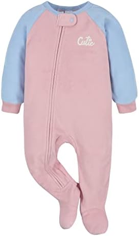 Пижами за деца Свободен Намаляване на Gerber Baby Момичета с негорими флисовыми вложки, 2 опаковки