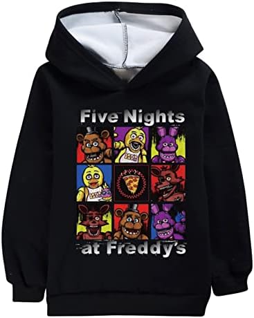 BY-CAN/Качулки Унисекс за тийнейджъри Five Nights at Freddy's с руното облицовка, Топъл Пуловер, Графични свитшоты с качулка за