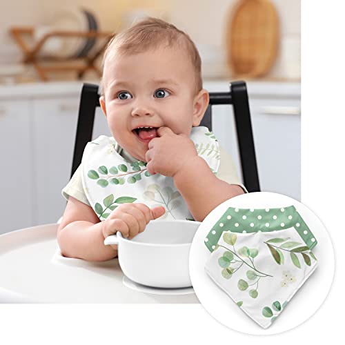 Подаръчен Комплект за новородено Sweet Jojo Designs с цветни листа За момчета и момичета - Зелено-бяла Акварел в стил Бохо впечатлява