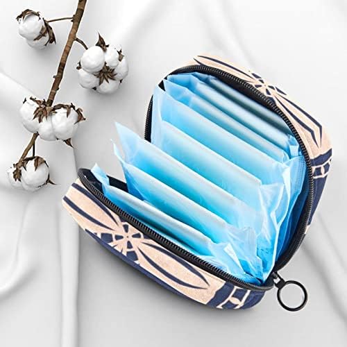Тъмно Синя Чанта За съхранение на Хигиенни Салфетки с Печат, Чанта по време на Менструация за Момичета, Държач за Салфетки