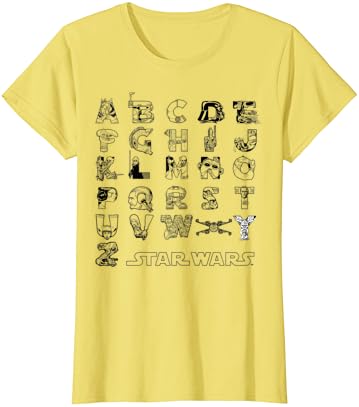 Тениска с надпис Междузвездни войни Азбука Далечни-Далечни герои Тениска