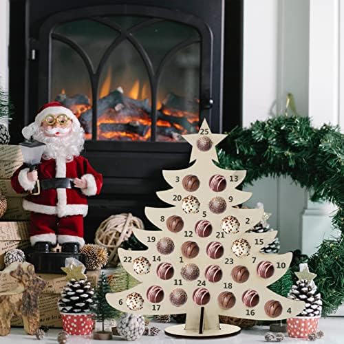 Кутии за съхранение FOMIYES Дървена Поставка За Шоколадови Бонбони Коледен Захарен Адвент-Календар във формата На Коледно Шоколадова Багажник