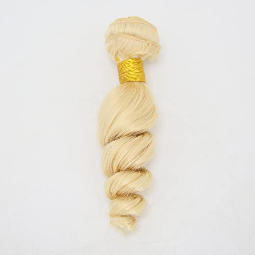 Блондинка с Зигзагообразными косата 613, на Кок коса с разхлабени локонами, 1 бр., Бразилски естествена Коса, Еластична Къдрава Руса
