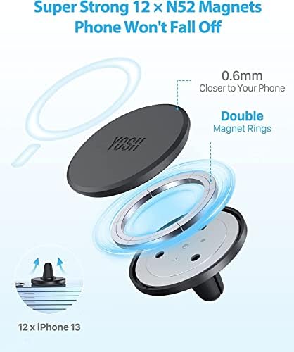 YOSH Нов MagSafe Air Vent Кола в Магнит за Мобилен телефон, Кола за iPhone 14 13 12 Pro Max Plus Mini, калъф MagSafe за всички