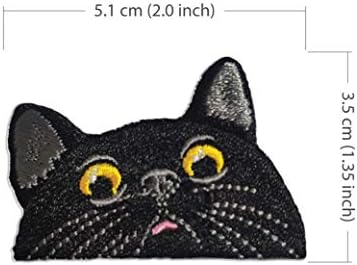 Реколта Нашивка WIRESTER с Бродерия на Утюге за Ризи, Дънки, Сака, Шапки - Black Bombay Kitten Cat