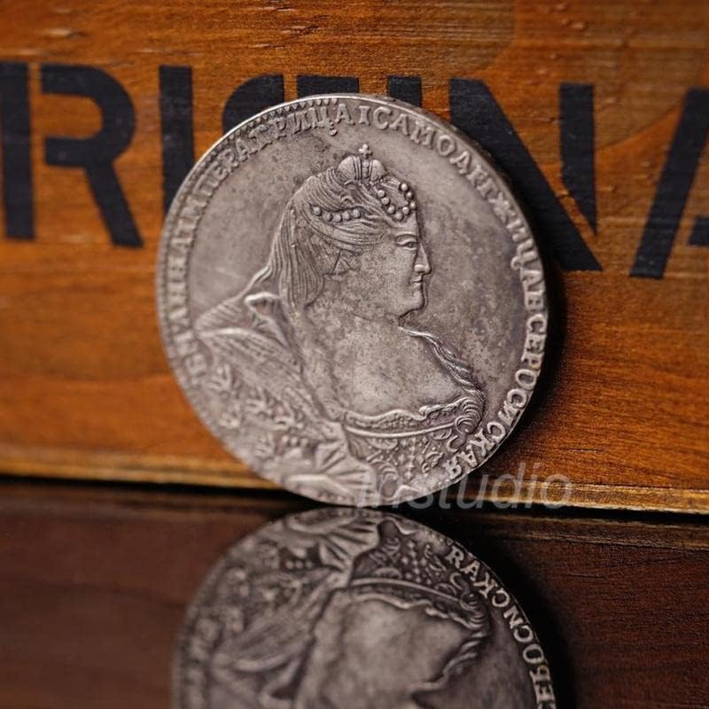 Антикварни подаръци Руска Сребърна Монета кралица 1737 г. Екатерина II Монета Ретро Домашен Малък Подарък