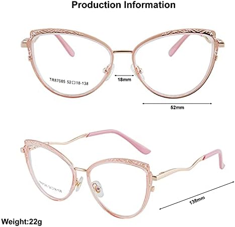 GOKOTTAWA Компютърни Очила със Заключване Синя Светлина TR90 под Формата НА Котешки Очи, Модерен Класически Дамски слънчеви Очила