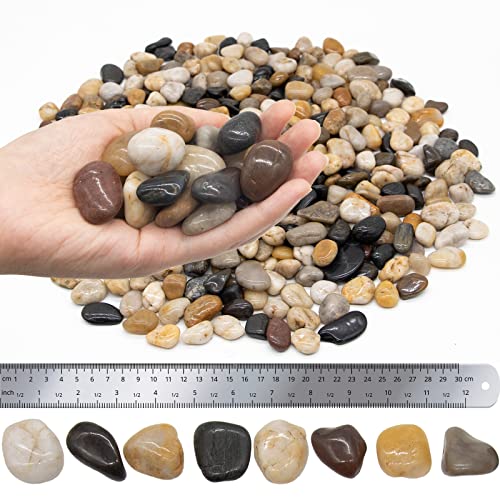 Речни камъни с тегло 40 килограма 2-3 инча, Външни Стълби, Декоративни Полирани Камъчета, Натурални Цветни Градински камъни