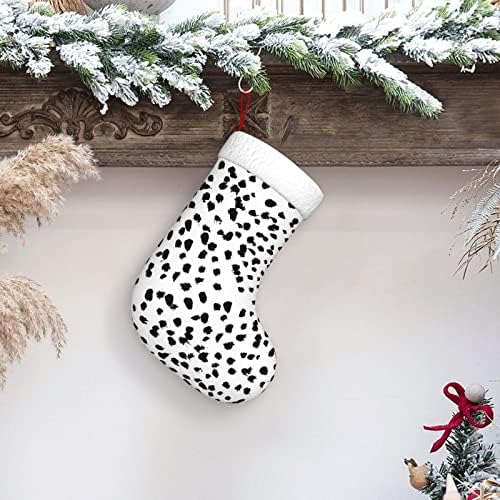 Waymay Dalmatinac Коледни Чорапи с Принтом 18 Инча, Коледен Окачен Чорап, Класически Празнични Украси, Чорапи