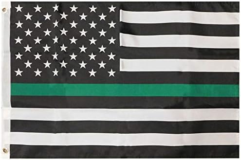 Американски Едро супермаркет САЩ Тънка Зелена Линия Премиум-клас 2x3 2 'x3' Люверсы Найлон Поли Флаг Банер (FI)
