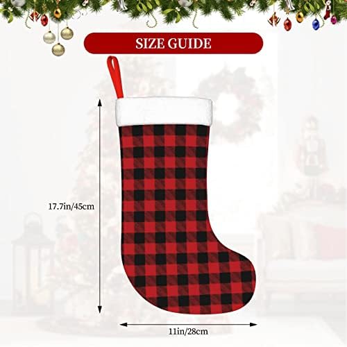 Сладки Коледни Чорапи в Клетка от червено Бъфало, Коледни Украшения за Елхи, Коледни Чорапи за Коледа на Празнични партита, Подаръци