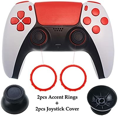 Корпус контролер BVCDF PS5 е Съвместим с контролера на Sony Playstation 5 PS5 3D Аналогов Грибовидный Капачка, Тампон на джойстик