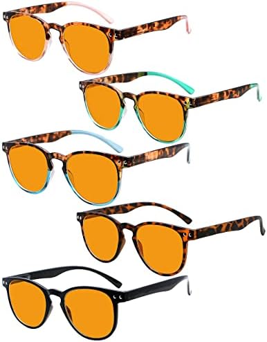 Eyekepper 5-pack Сини Светозащитные Очила за четене за Жени с Оранжев оттенък + 1.00