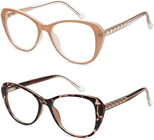 Модни Очила за четене за Жени с Пружинным тръба на шарнирна Връзка, Стилни, Красиви Прозрачни Дамски Очила в Ретро стил +1.00 AM6020A